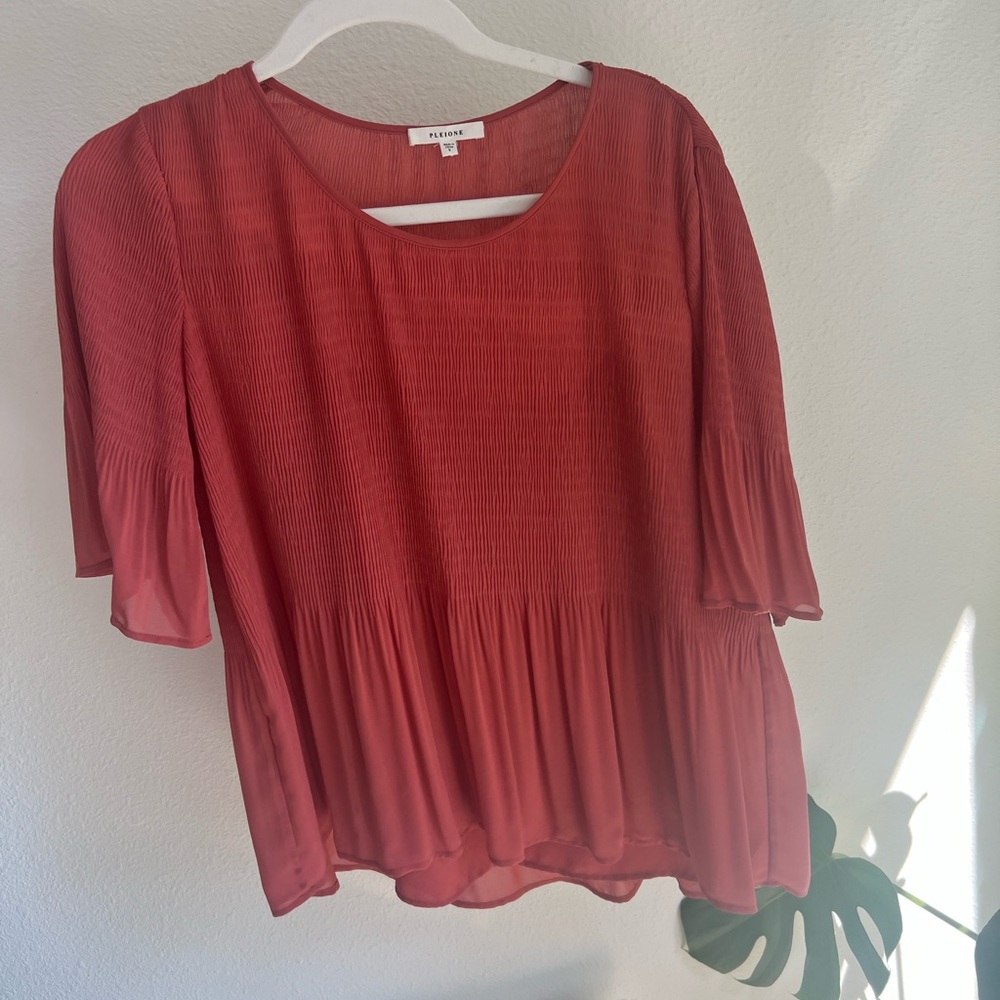 Silky rust colored blouse